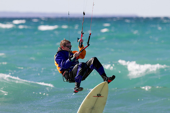 Kiteboarding at Leland, MI