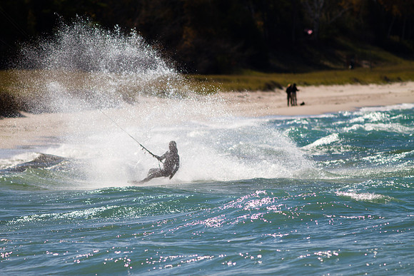 Kiteboarding at Leland, MI