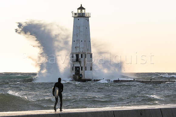 Surfer at Frankfort Breakers
